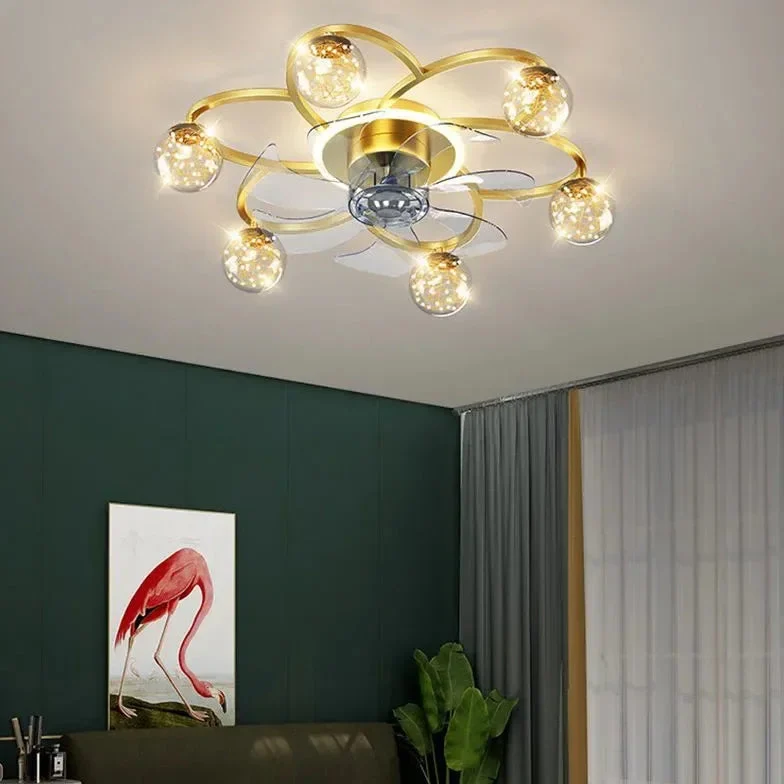 Ventiladores de techo con luz para dormitorio estilo nórdico LED