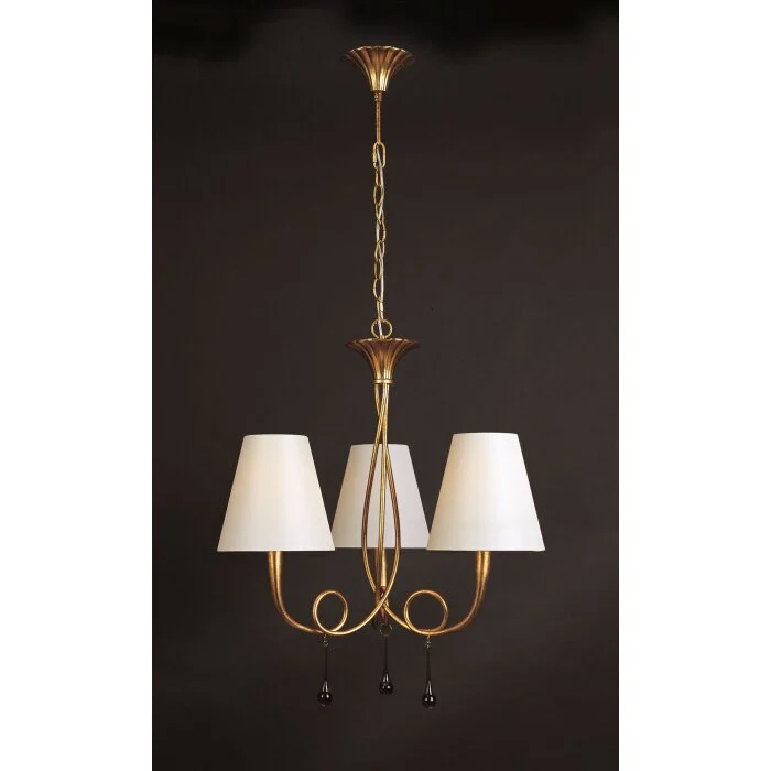 Mantra PAOLA Lámpara Colgante dorado, 3 luces