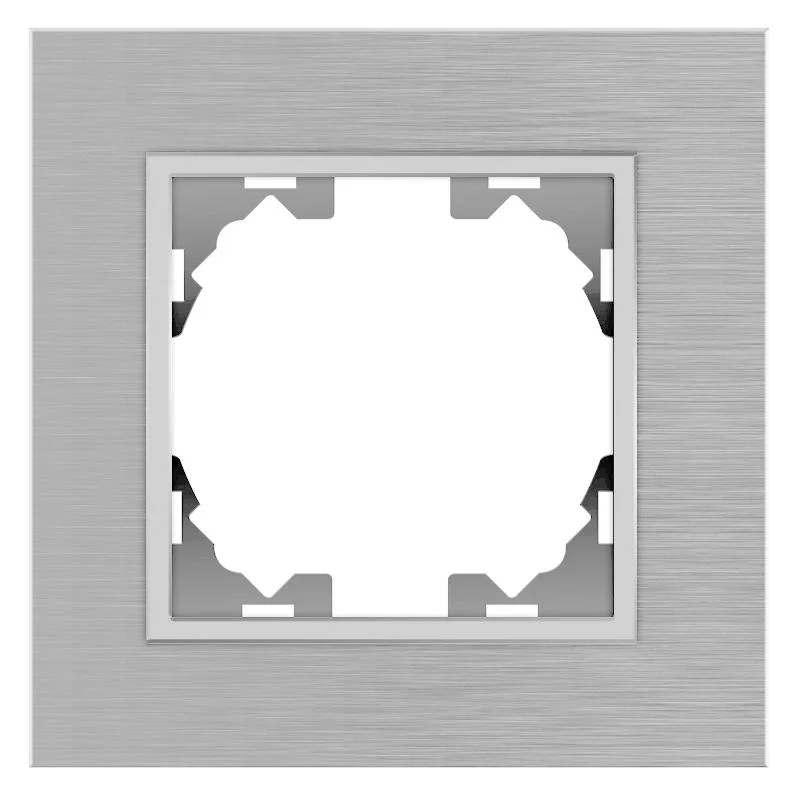 Marco de Aluminio Empotrable Gris para 1 Módulo Serie wLux