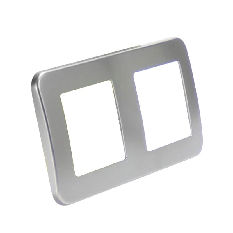 Marco de PC Empotrable Gris Basic para 2 Módulos