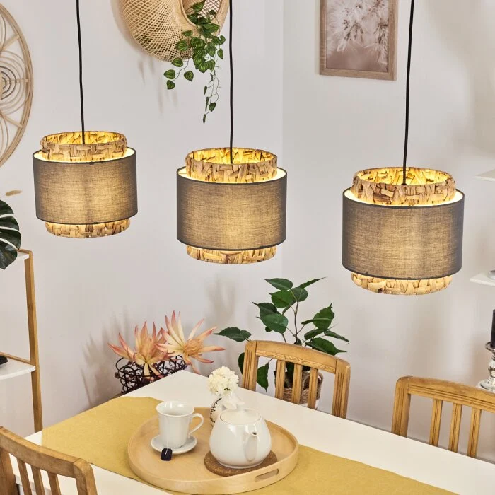 Marieux Lámpara Colgante Negro, 3 luces