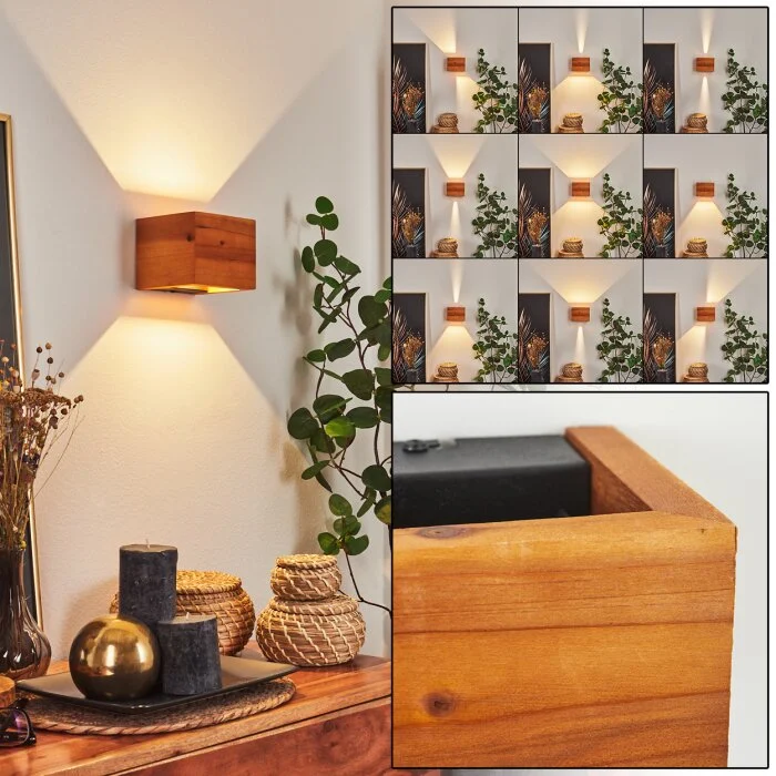 Marmorera Aplique LED Crudo, Negro, 1 luz