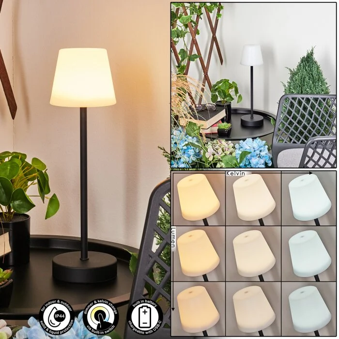 Maza Lámpara de mesa LED Negro, 1 luz