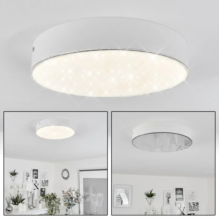 Mentque Lámpara de Techo LED Blanca, 1 luz