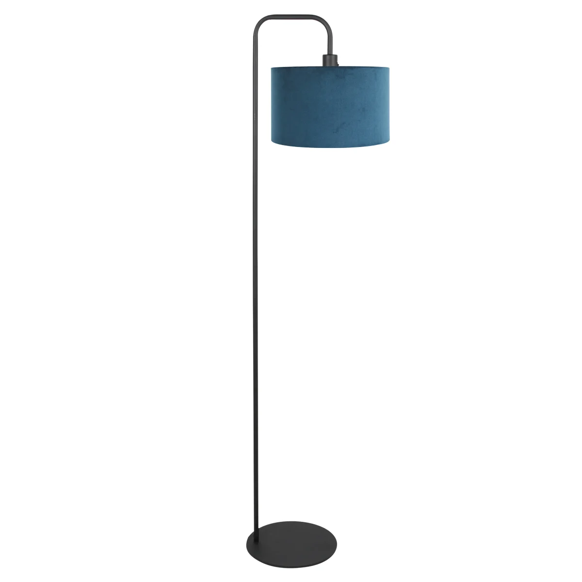 Lámpara de suelo moderna con pantalla de terciopelo azul Mexlite Forma