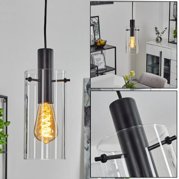 Miaqui Lámpara Colgante Negro, 1 luz