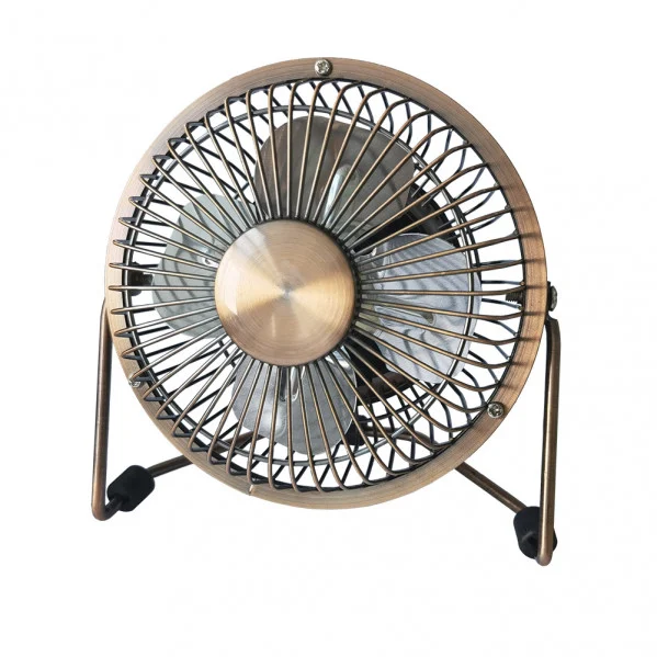 Mini Ventilador de Mesa Bronce 2.5W Metal / Policarbonato