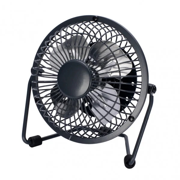 Mini Ventilador de Mesa Negro 2.5W Metal / Policarbonato