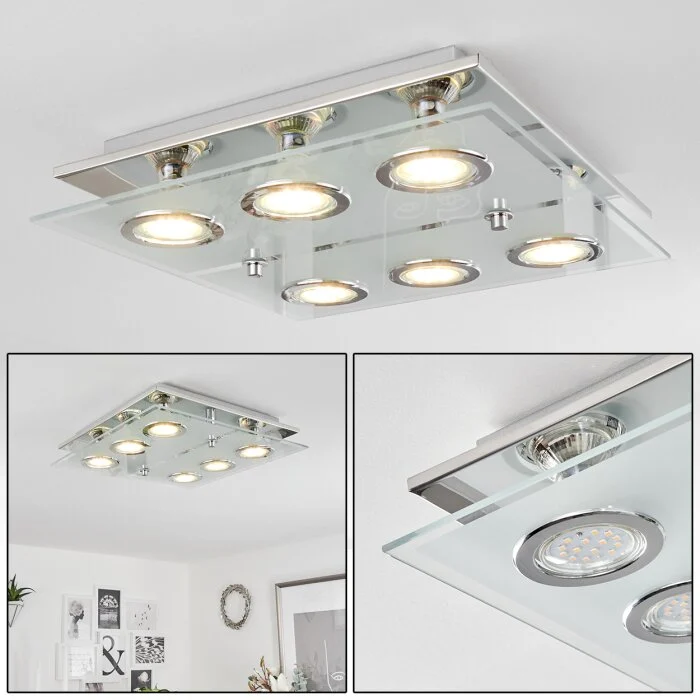 Mirandol Lámpara de Techo LED Cromo, 6 luces