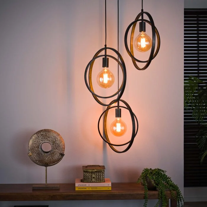 Mirandola  Lámpara Colgante Gris, 3 luces