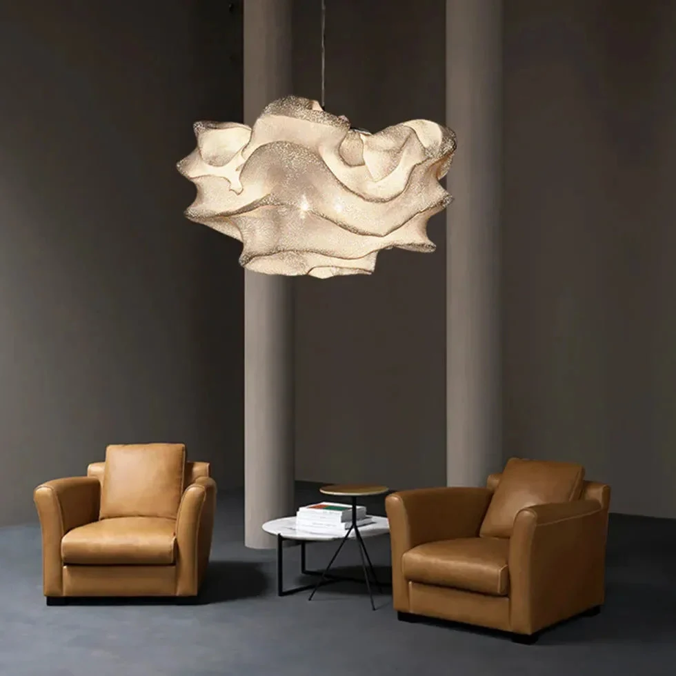 Lámpara de diseño colgante LED en metal con forma floral para salón