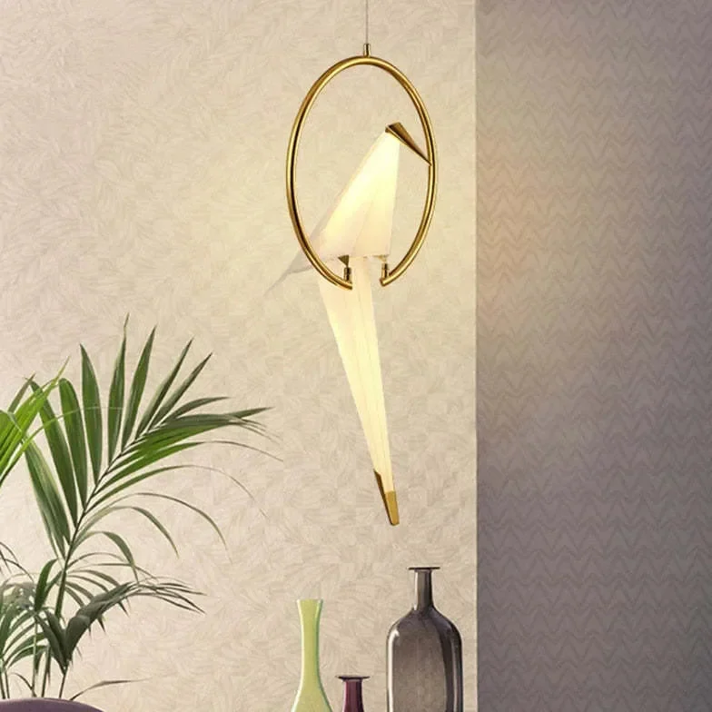Lampara colgante metal blanco diseño moderno para habitación