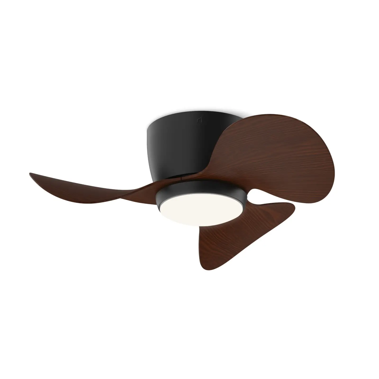 Ventilador de techo Monty Negro con palas madera oscura