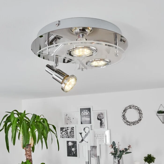Morges Lámpara de Techo LED Cromo, Blanca, 3 luces