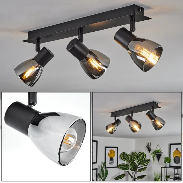 Murianette Lámpara de Techo Negro, 3 luces