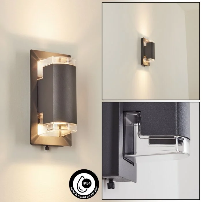 Nabawa Aplique para exterior Antracita, 2 luces