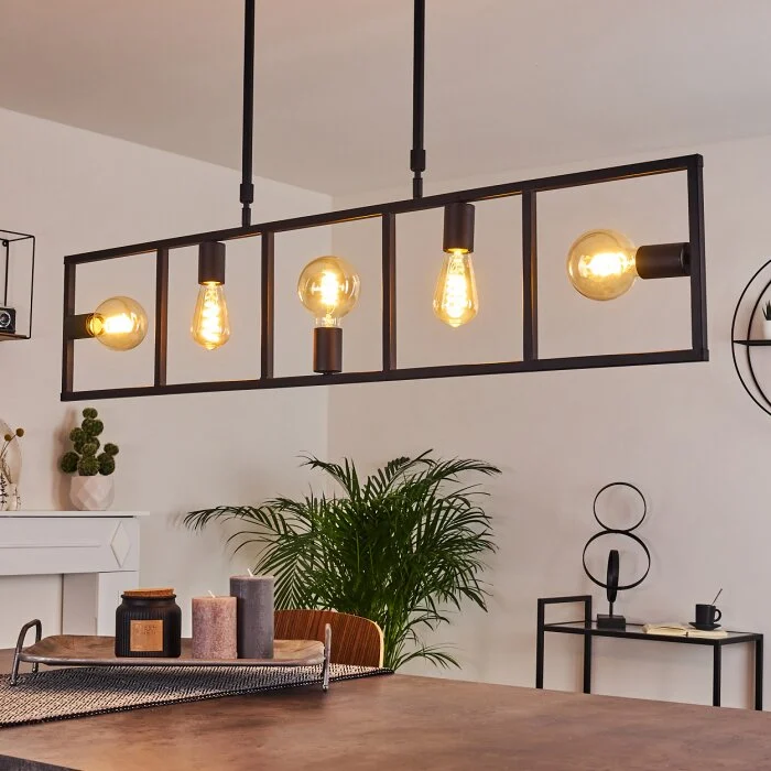 Nanbong Lámpara Colgante Negro, 5 luces