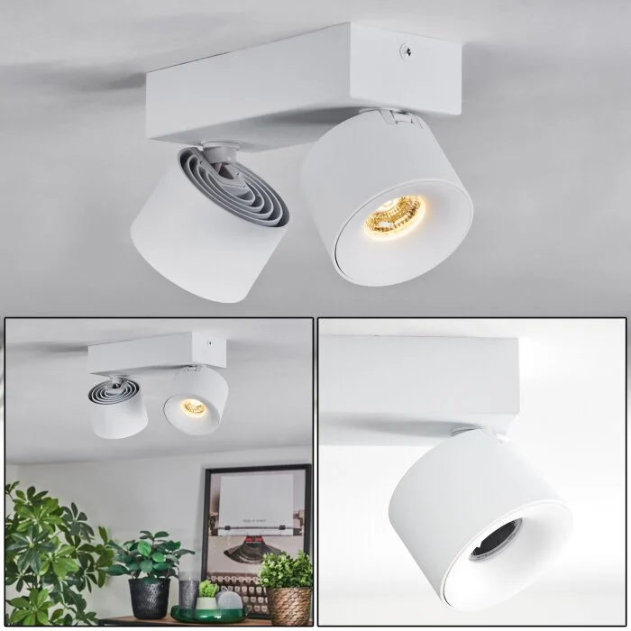 Narel Plafones, Spot techo LED Blanca, 2 luces
