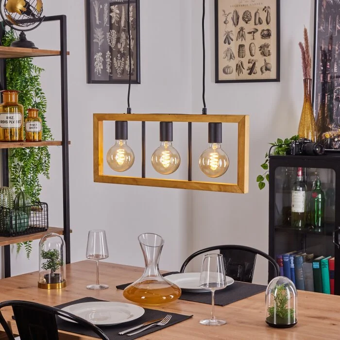 Nauleua Lámpara Colgante Negro, 3 luces