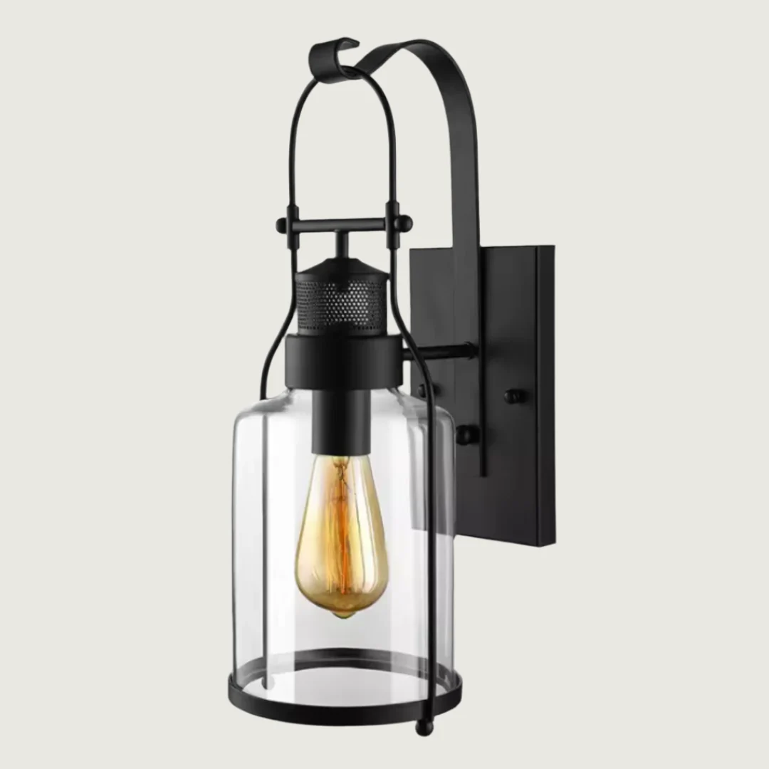 Ferro: Aplique de Pared Vintage Rústico de Metal y Cristal LED