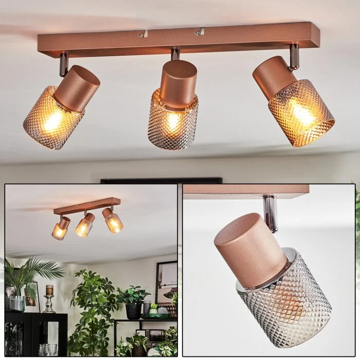 Nelar Plafones, Spot techo Bronce, Cromo, 3 luces