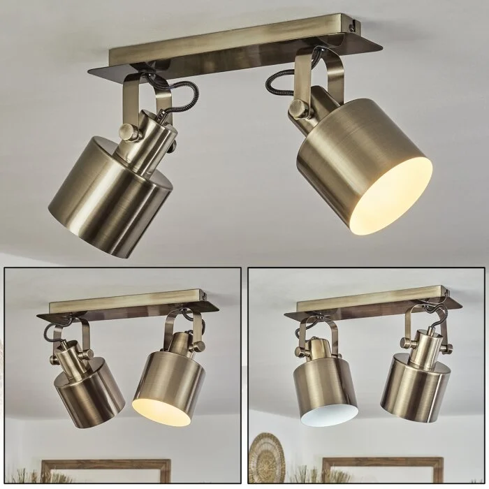 Neves Lámpara de Techo Latón, 2 luces