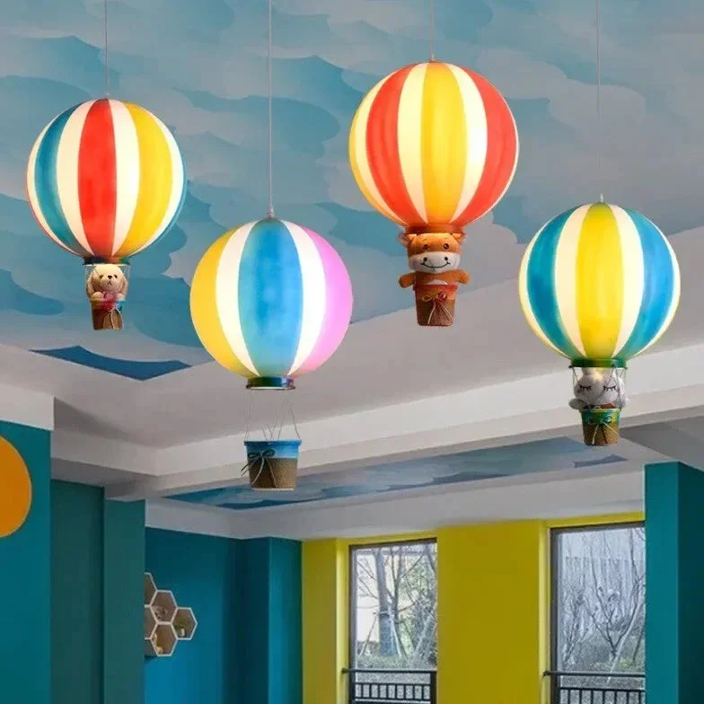 Lámpara techo infantil diseño creativo forma de globo aerostático