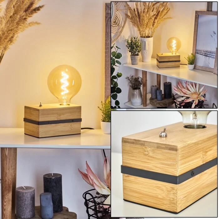 Noulens Lámpara de mesa Crudo, Negro, 1 luz