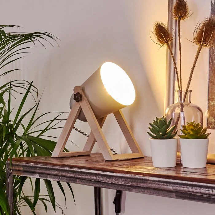 Novilly Lámpara de Mesa Madera clara, 1 luz