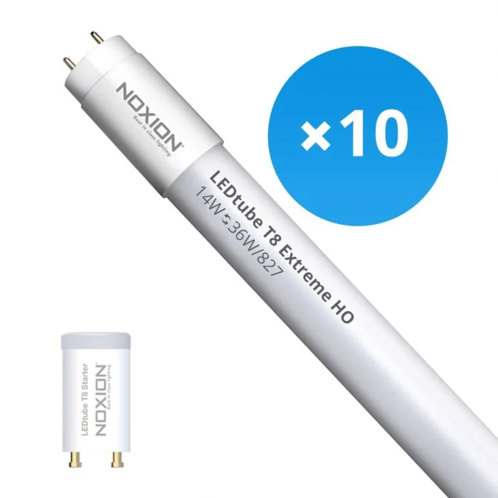 Multipack 10x Noxion Avant Tubo LED T8 Extreme (EM Mains) High Output 14W 2100lm - 827 Luz Muy Cálida | 120cm - Reemplazo 36W