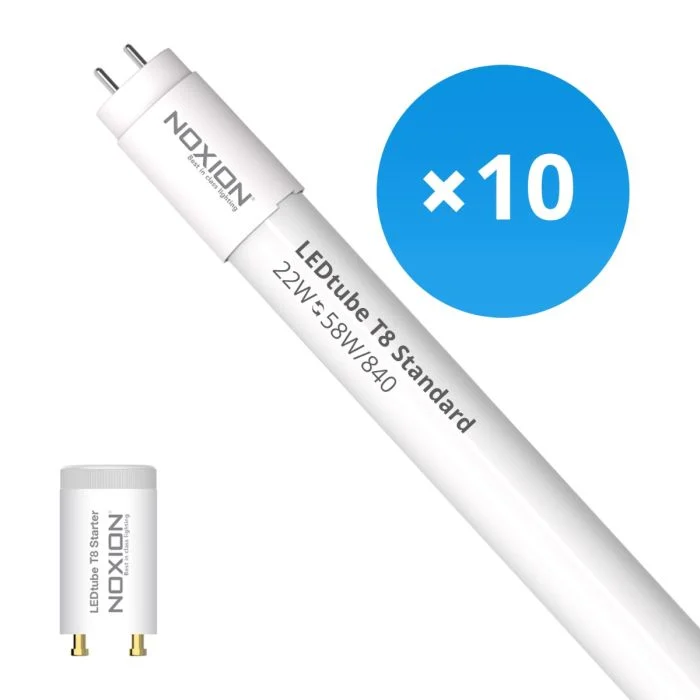 Multipack 10x Noxion Tubo LED T8 Avant (EM/Mains) Standard Output 22W 2300lm - 840 Blanco Frio | 150cm - Reemplazo 58W