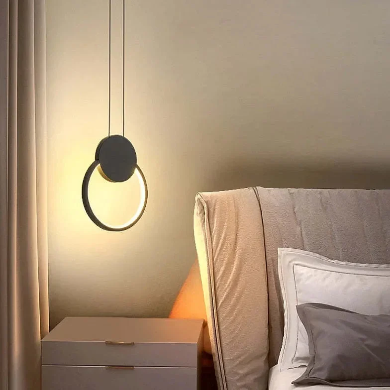 Lampara suspendida mesilla diseño moderno y creativo para dormitorio