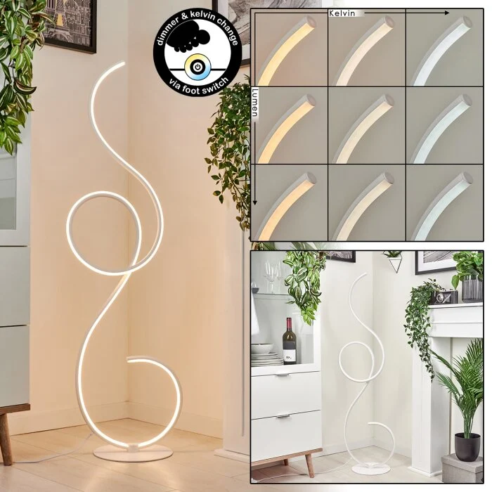 Olok Lámpara de Pie LED Blanca, 1 luz