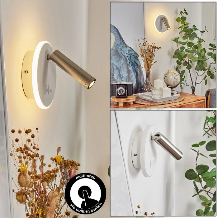 Orchaise Aplique LED Blanca, 2 luces