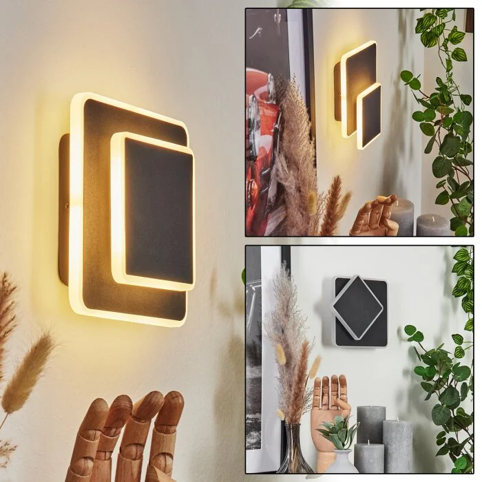 Orchaise Aplique LED Negro, Blanca, 1 luz