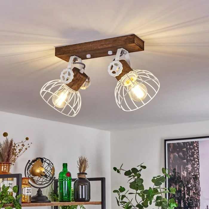 Orny Lámpara de Techo Marrón, Blanca, 2 luces