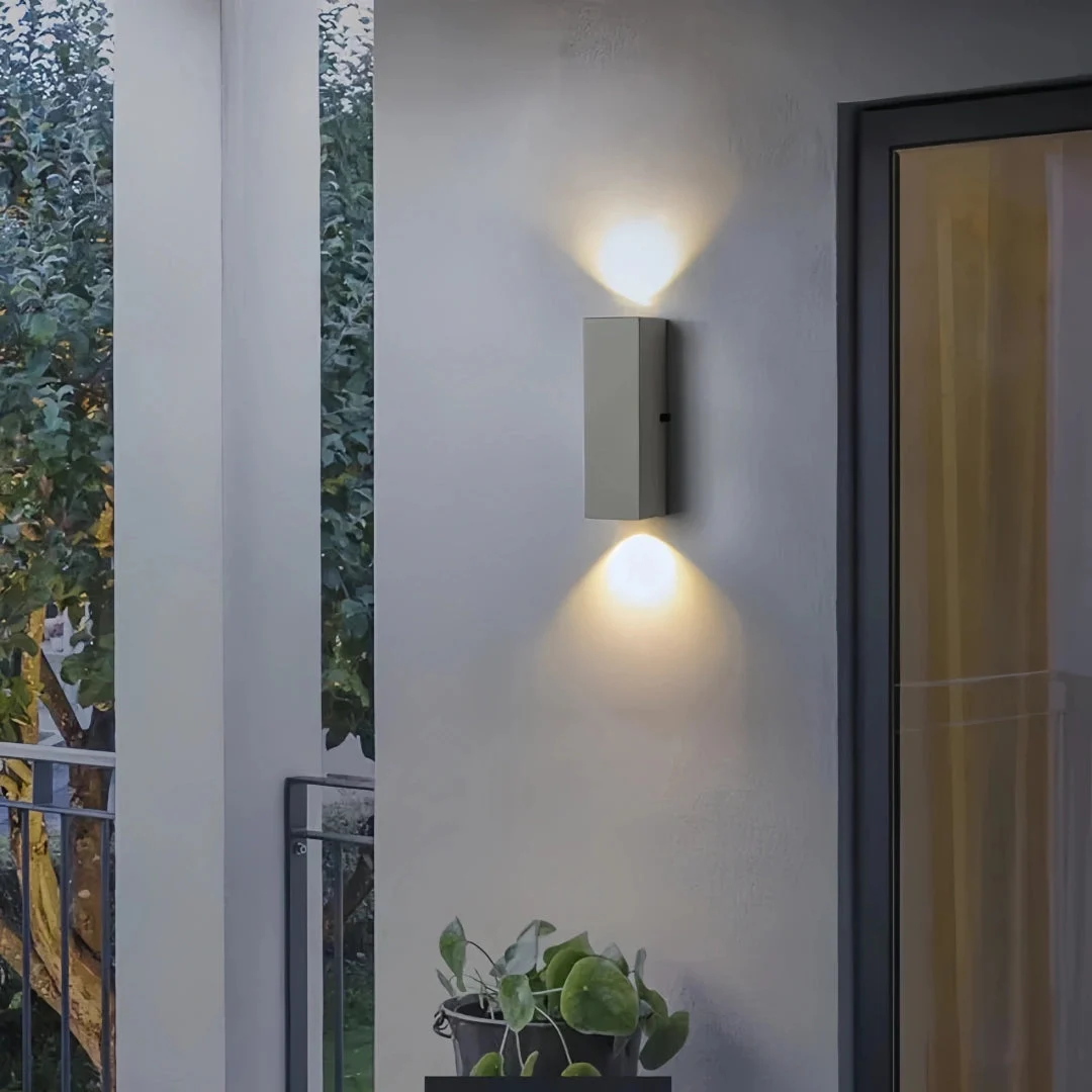Aplique de pared exterior bidireccional de cemento moderno LED IP65