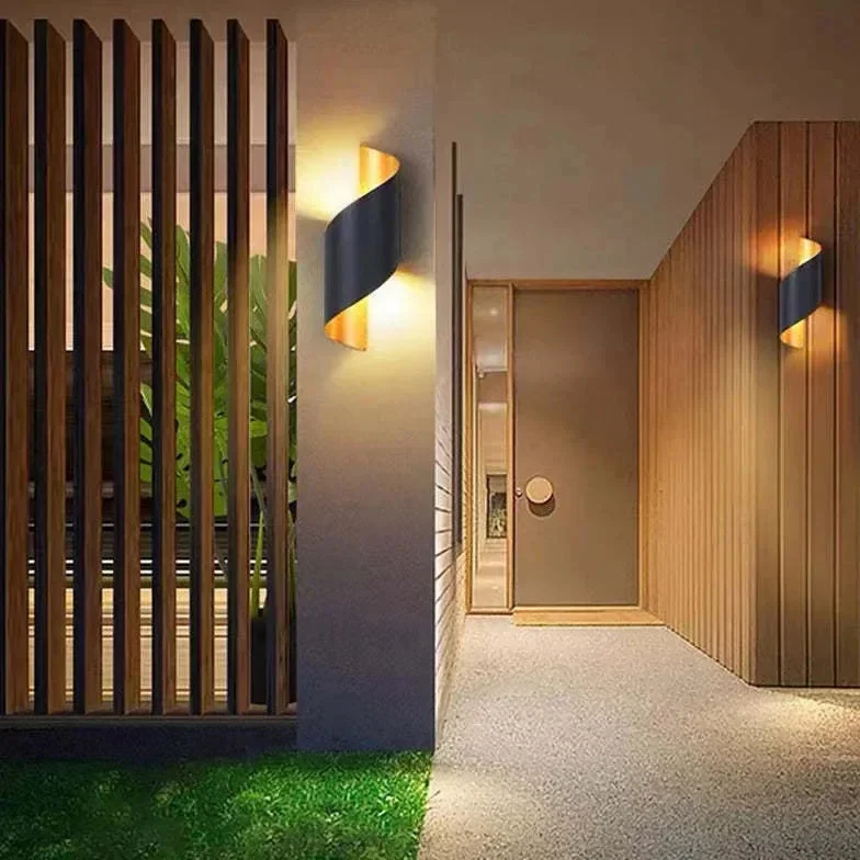 Aplique bidireccional para exterior LED IP65 con diseño moderno en espiral