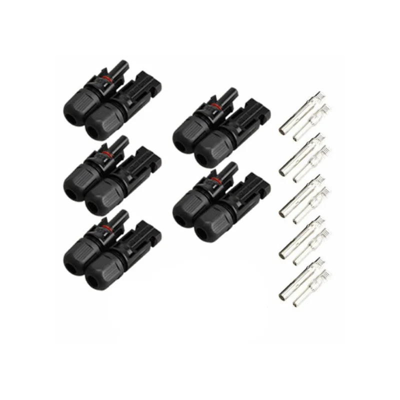 PACK 5 Machos / Hembras Conector MC4 1 A 1 para 4-6 mm2 IP67