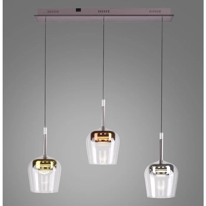 Paul Neuhaus Q-Serie Q-Kon Lámparas colgantes LED Marrón, 3 luces, Mando a distancia