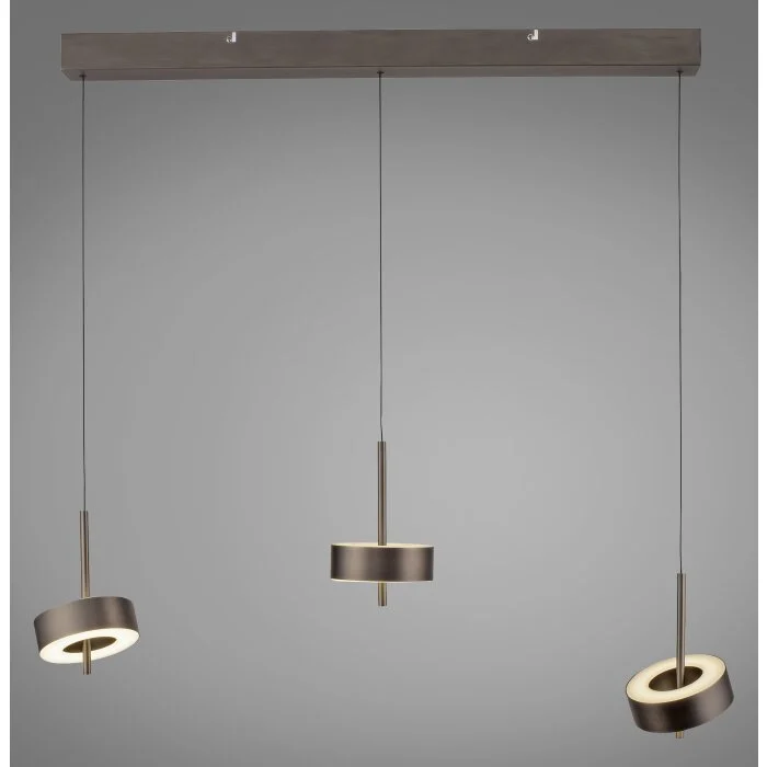 Paul Neuhaus Q-Serie Q-Rotate Lámparas colgantes LED Marrón, 3 luces, Mando a distancia