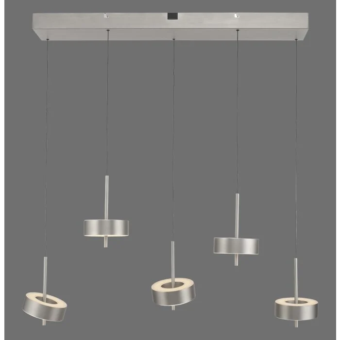 Paul Neuhaus Q-Serie Q-Rotate Lámparas colgantes LED Plata, 5 luces