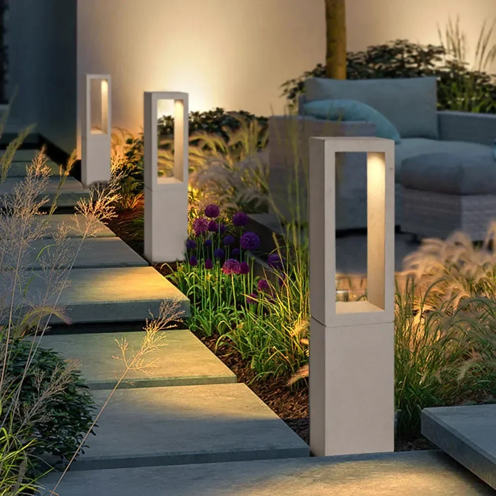 Baliza De Exterior Jardin LED Moderno IP65 Gris Rectangular
