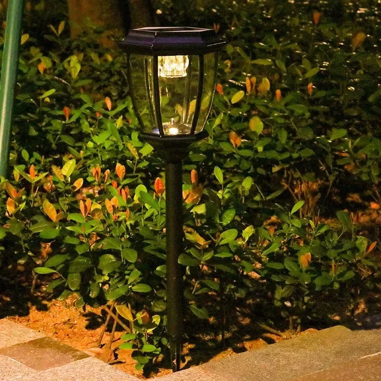 Lámpara de Estaca para Jardín Solar LED de Vidrio Tipo Farol