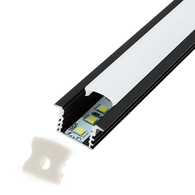 Perfil de Aluminio High Negro para Empotrar con Alas 12V/24V 2 Metros