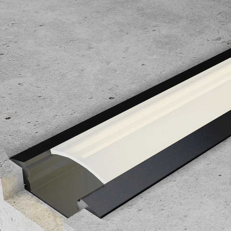 Perfil de Aluminio para Empotrar con alas Sub Lacado Negro 12V/24V 2 metros
