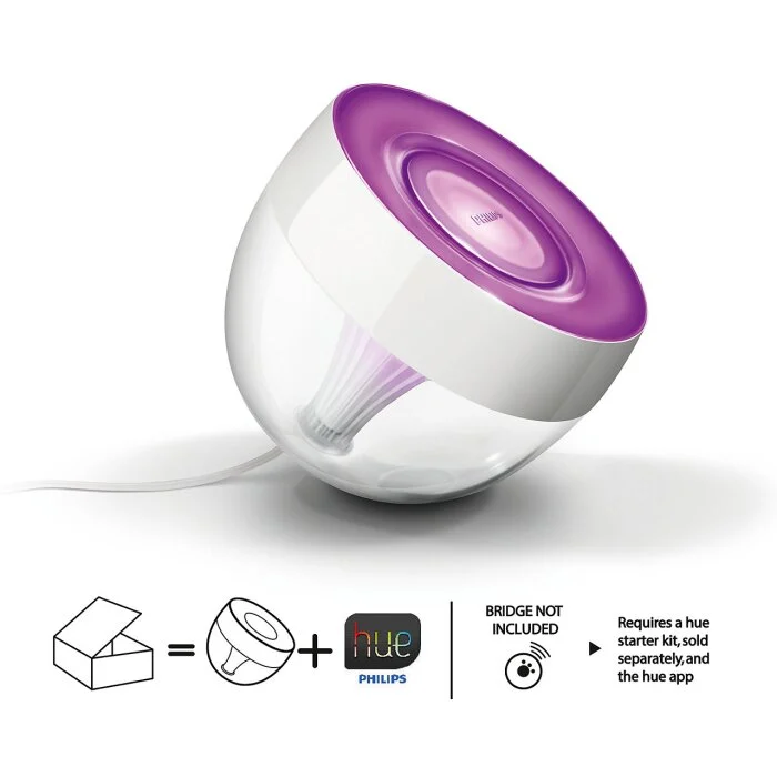 Philips Hue Ambiance White & Color Iris Lámpara de mesa, set de extensión LED Transparente, claro, Blanca, 1 luz, Cambia de color
