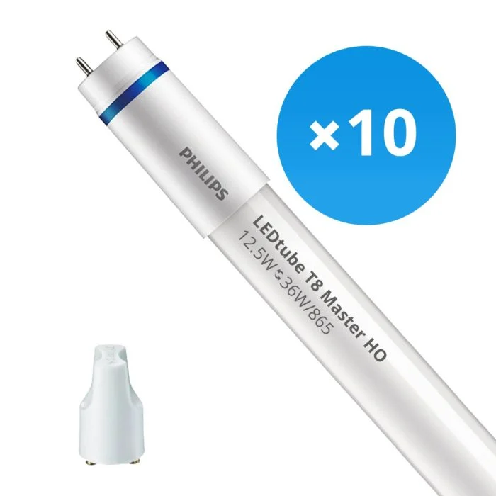 Multipack 10x Philips Tubo LED T8 MASTER (EM/Mains) High Output 12.5W 2100lm - 865 Luz de Día | 120cm - Reemplazo 36W