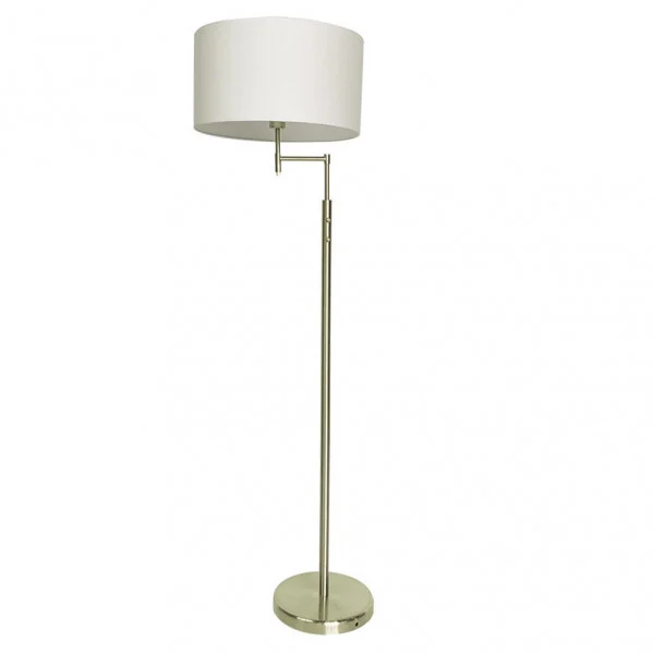 Lámpara de Pie Cuero / Beige Metal 1XE27