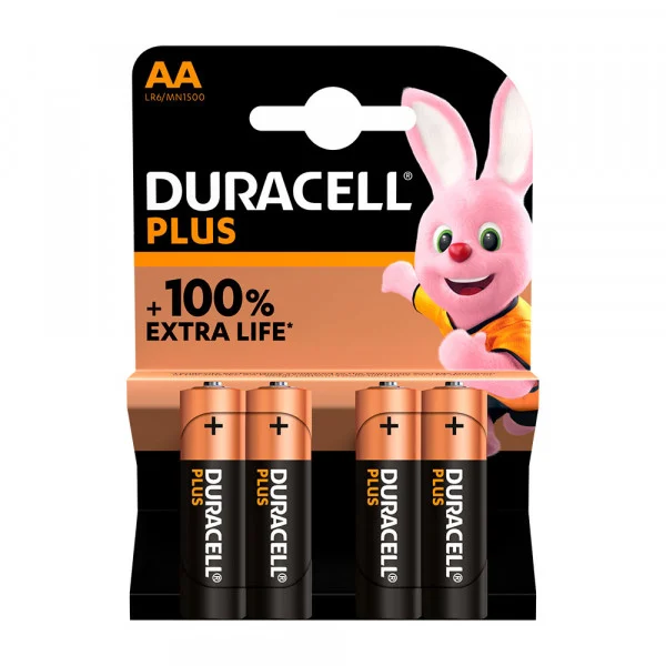 Pila Plus Alcalina Duracell Alcalina AA LR6 (Blíster de 4 unidades)